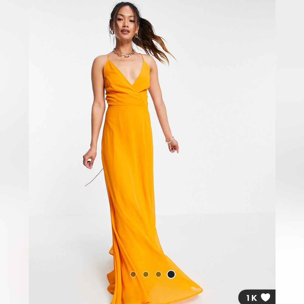 Cami wrap maxi dress with lace up back